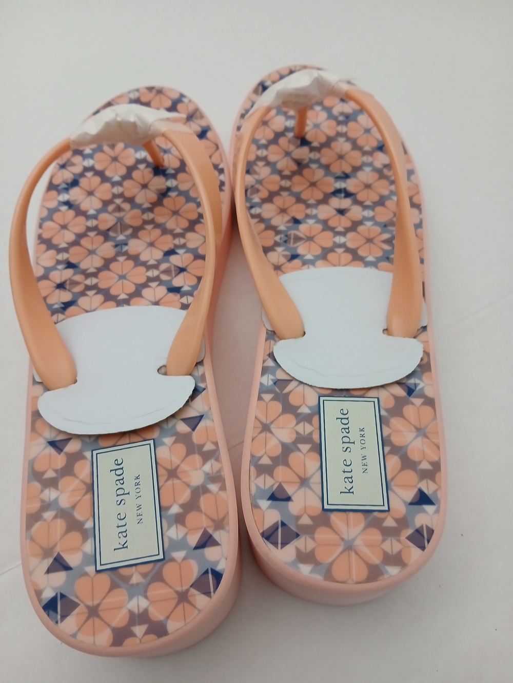 Kate Spade Floral Peach Flip Flop Sandals Size 11B New $30 - Picture 11 of 12
